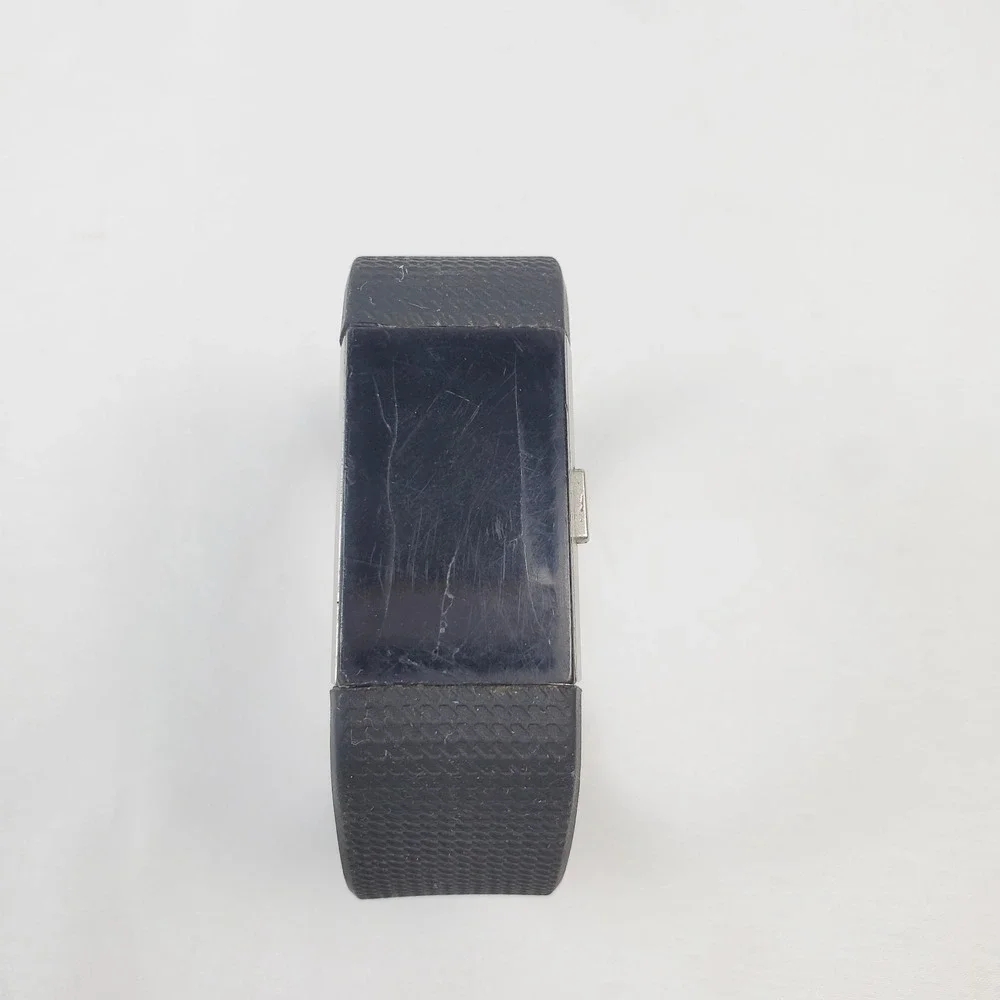 Fitbit Charge 2 Black Band w/ Cable, Extra Band - CRACKED SCREEN FOR PARTS